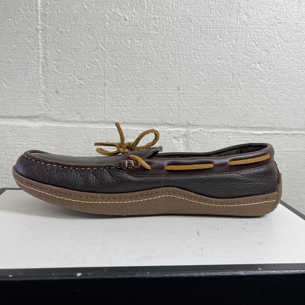 L.L Bean Wicked Good 212164 Brown Leather Moccasins Slip On Men's Size 10 M - Picture 5 of 10